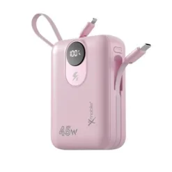 Polymer 20000mAh Type C PD QC 3.0 45W Xmobile MH803 backup battery with Lightning and Type C cable